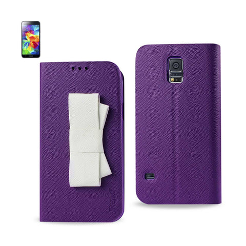 Reiko Samsung Galaxy S5 Folio Wallet Cases-Purple White | MaxStrata