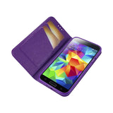 Reiko Samsung Galaxy S5 Folio Wallet Cases-Purple White | MaxStrata