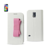 Reiko Samsung Galaxy S5 Folio Wallet Cases-White Pink | MaxStrata