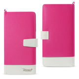 Reiko iPhone 6/ 6S Two Tone Super Wallet Case with Multiple Card Slots in White Hot Pink | MaxStrata