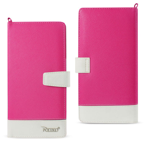 Reiko iPhone 6/ 6S Two Tone Super Wallet Case with Multiple Card Slots in White Hot Pink | MaxStrata