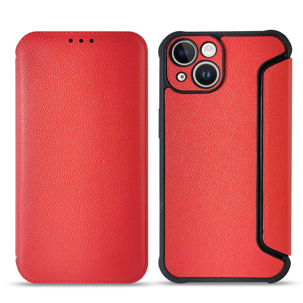 Reiko Magnetic Wallet Leather Phone Case for Apple iPhone 14 Plus in Red | MaxStrata