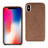 Reiko iPhone X/iPhone XS Fuzzy Fur Soft TPU Case in Brown | MaxStrata
