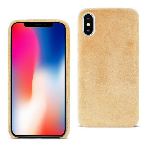 Reiko iPhone X/iPhone XS Fuzzy Fur Soft TPU Case in Camel | MaxStrata
