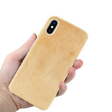 Reiko iPhone X/iPhone XS Fuzzy Fur Soft TPU Case in Camel | MaxStrata