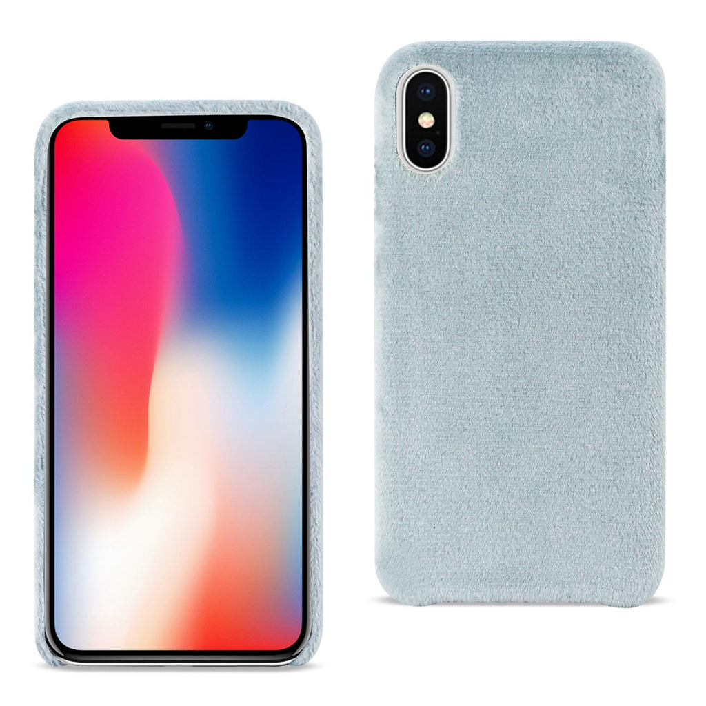 Reiko iPhone X/iPhone XS Fuzzy Fur Soft TPU Case in Gray | MaxStrata