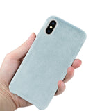 Reiko iPhone X/iPhone XS Fuzzy Fur Soft TPU Case in Gray | MaxStrata