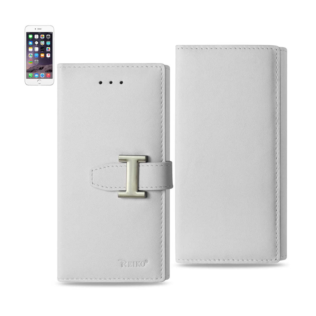 Reiko iPhone 6 Genuine Leather RFID Wallet Case in Ivory | MaxStrata