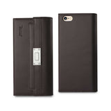 Reiko iPhone 6S Plus Genuine Leather RFID Wallet Case & Metal Buckle Belt in Umber | MaxStrata