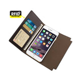 Reiko iPhone 6S Plus Genuine Leather RFID Wallet Case & Metal Buckle Belt in Umber | MaxStrata