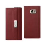 Reiko Samsung Galaxy Note 5 Genuine Leather RFID Wallet Case & Metal Buckle Belt in Burgundy | MaxStrata
