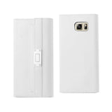 Reiko Samsung Galaxy Note 5 Genuine Leather RFID Wallet Case & Metal Buckle Belt in Ivory | MaxStrata