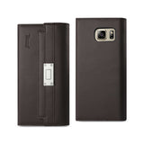 Reiko Samsung Galaxy Note 5 Genuine Leather RFID Wallet Case & Metal Buckle Belt in Umber | MaxStrata