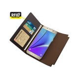 Reiko Samsung Galaxy Note 5 Genuine Leather RFID Wallet Case & Metal Buckle Belt in Umber | MaxStrata