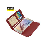 Reiko Samsung Galaxy S6 Genuine Leather RFID Wallet Case & Metal Buckle Belt in Burgundy | MaxStrata