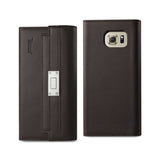 Reiko Samsung Galaxy S6 Genuine Leather RFID Wallet Case & Metal Buckle Belt in Umber | MaxStrata
