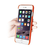 Reiko iPhone 6 Plus Genuine Leather Hand Strap Case in Tangerine | MaxStrata