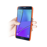 Reiko Samsung Galaxy Note 5 Genuine Leather Hand Strap Case in Tangerine | MaxStrata