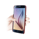 Reiko Samsung Galaxy S6 Genuine Leather Hand Strap Case in Burgundy | MaxStrata