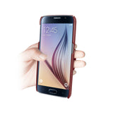 Reiko Samsung Galaxy S6 Genuine Leather Hand Strap Case in Burgundy | MaxStrata