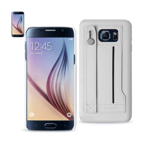 Reiko Samsung Galaxy S6 Genuine Leather Hand Strap Case in Ivory | MaxStrata