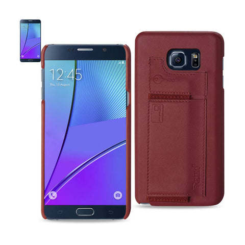 Reiko Samsung Galaxy Note 5 RFID Genuine Leather Case Protection & Key Holder in Burgundy | MaxStrata