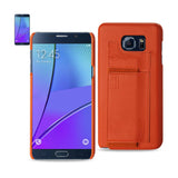 Reiko Samsung Galaxy Note 5 RFID Genuine Leather Case Protection & Key Holder in Tangerine | MaxStrata