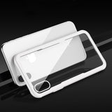 Reiko iPhone X/iPhone XS Hard Glass TPU Case with Tempered Glass Screen Protector in Clear White | MaxStrata
