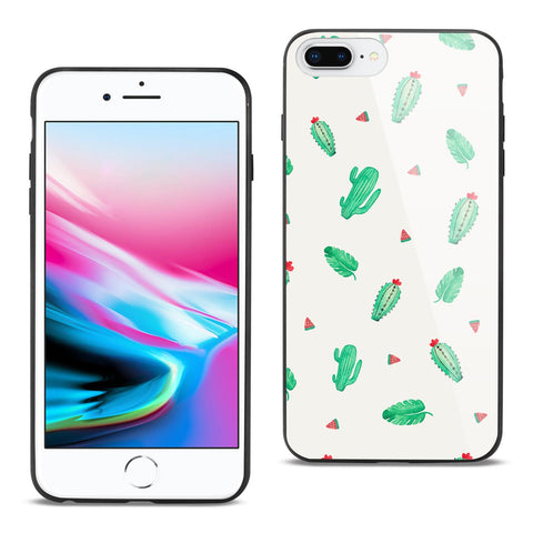 Reiko iPhone 8 Plus Hard Glass Design TPU Case with Cactus Design | MaxStrata