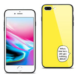 Reiko iPhone 8 Plus Hard Glass Design TPU Case in Yellow | MaxStrata