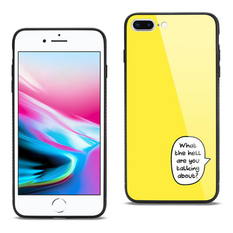 Reiko iPhone 8 Plus Hard Glass Design TPU Case in Yellow | MaxStrata