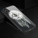 Reiko iPhone X / iPhone XS Hard Glass Design TPU Case with Dreamcatcher Design in Black | MaxStrata