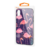 Reiko iPhone X/XS Hard Glass Design TPU Case with Flamingo Design in Purple | MaxStrata