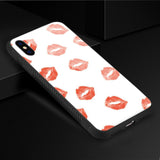 Reiko iPhone X/iPhone XS Hard Glass Design TPU Case with Lipstick Kiss Pattern | MaxStrata