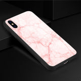 Reiko iPhone X/iPhone XS Hard Glass Design TPU Case with Pink Marble | MaxStrata