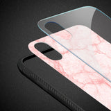 Reiko iPhone X/iPhone XS Hard Glass Design TPU Case with Pink Marble | MaxStrata