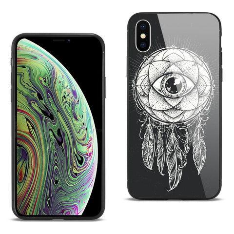 Reiko iPhone XS Max Hard Glass Design TPU Case with Dreamcatcher Design in Black | MaxStrata