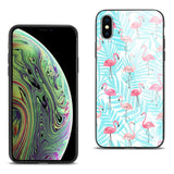 Reiko iPhone XS Max Hard Glass Design TPU Case with Flamingo Design | MaxStrata