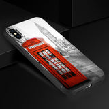 Reiko iPhone XS Max Hard Glass Design TPU Case with London Phonebooth Design | MaxStrata