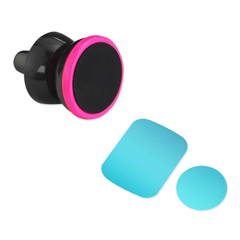 Reiko Universal Air Vent Magnetic Car Mount Phone Holder in Black Hot Pink | MaxStrata