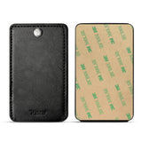 Reiko Leather Adhesive Foldable Pocket Card Holder with Two Slots  in Black | MaxStrata