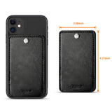 Reiko Leather Adhesive Foldable Pocket Card Holder with Two Slots  in Black