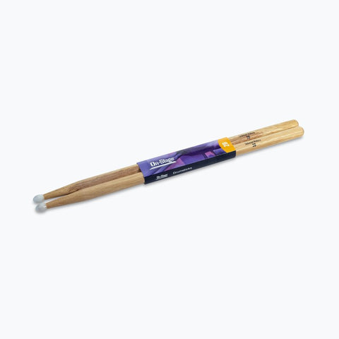 On-Stage Hickory Drum Sticks (2B, Nylon Tip, 12pr) (HN2B)