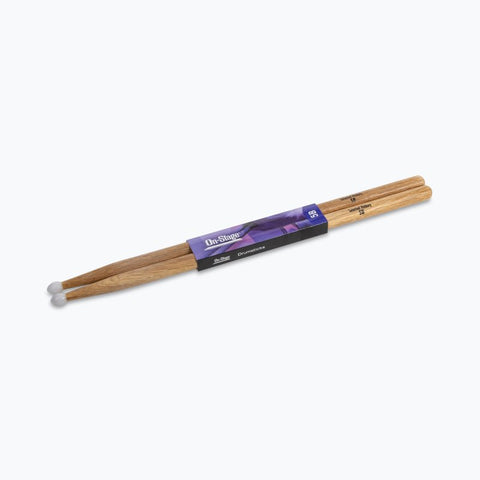 On-Stage Hickory Drum Sticks (5B, Nylon Tip, 12pr) (HN5B)