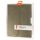 Reiko Smooth Horizontal Leather Pouch in Army Green | MaxStrata