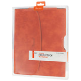 Reiko Smooth Horizontal Leather Pouch in Orange | MaxStrata