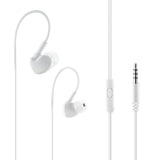 Reiko Universal Sport Stereo Earphones W. Tangle Free Noodle Cable & Mic in White | MaxStrata