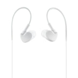 Reiko Universal Sport Stereo Earphones W. Tangle Free Noodle Cable & Mic in White | MaxStrata