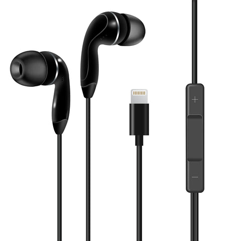 Reiko In-Ear Headphones with Mic for IOS in Black | MaxStrata