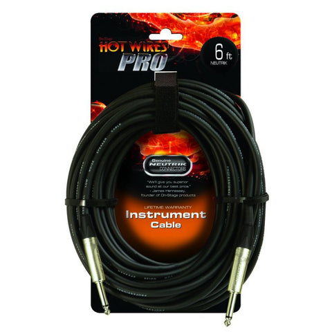 On-Stage Instrument Cable with Neutrik Connectors (QTR-QTR, 6') (IC-6NN)
